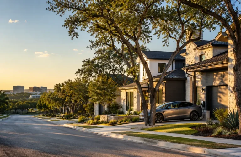 Best neighborhoods for Tesla employees in Austin featuring modern homes in Southeast Austin near Tesla Gigafactory Texas.